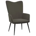 Chaise de relaxation avec repose-pied Gris foncé Velours