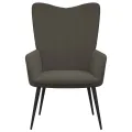 Chaise de relaxation avec repose-pied Gris foncé Velours