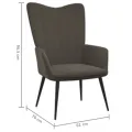 Chaise de relaxation avec repose-pied Gris foncé Velours