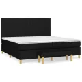 cadre de lit avec matelas Noir 200x200 cm Tissu