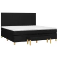 cadre de lit avec matelas Noir 200x200 cm Tissu