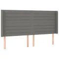 Tête de lit à LED Gris foncé 163x16x118/128 cm Tissu