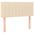 cadre de lit avec matelas LED Crème 80x200 cm Tissu