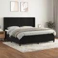 cadre de lit et matelas Noir 200x200 cm Velours