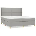 cadre de lit avec matelas Gris clair 160x200cm Tissu