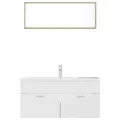 Ensemble de meubles de bain Blanc et chêne sonoma Aggloméré