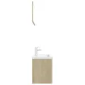 Ensemble de meubles de bain Blanc et chêne sonoma Aggloméré