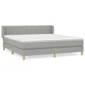 cadre de lit avec matelas Gris clair 160x200cm Tissu