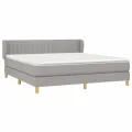 cadre de lit avec matelas Gris clair 160x200cm Tissu
