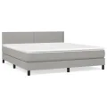 cadre de lit avec matelas Gris clair 160x200cm Tissu