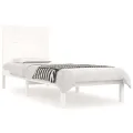 Cadre de lit Blanc Bois massif 75x190 cm Petit simple