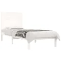 Cadre de lit Blanc Bois massif 75x190 cm Petit simple
