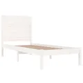 Cadre de lit Blanc Bois massif 75x190 cm Petit simple