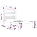 Cadre de lit Blanc Bois massif 75x190 cm Petit simple