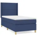 cadre de lit avec matelas Bleu 90x200 cm Tissu
