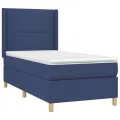 cadre de lit avec matelas Bleu 90x200 cm Tissu