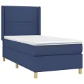 cadre de lit matelas et LED Bleu 90x190 cm Tissu