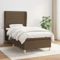 cadre de lit avec matelas Marron foncé 80x200 cm