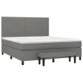 cadre de lit avec matelas Gris foncé 160x200cm Tissu