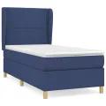 cadre de lit avec matelas Bleu 90x200 cm Tissu