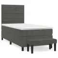 cadre de lit et matelas Gris foncé 80x200 cm Velours