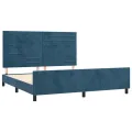 Cadre de lit avec tête de lit Bleu foncé 160x200 cm Velours
