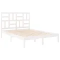 Cadre de lit Blanc Bois massif 135x190 cm Double
