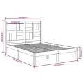 Cadre de lit Blanc Bois massif 135x190 cm Double