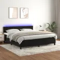 cadre de lit avec matelas et LED Noir 160x200 cm