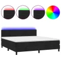 cadre de lit avec matelas et LED Noir 160x200 cm