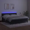 cadre de lit avec matelas et LED Noir 160x200 cm