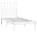 Cadre de lit blanc 75x190 cm petit simple bois massif de pin