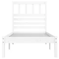 Cadre de lit blanc 75x190 cm petit simple bois massif de pin