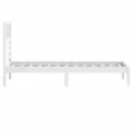 Cadre de lit blanc 75x190 cm petit simple bois massif de pin