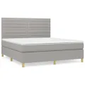 cadre de lit avec matelas Gris clair 160x200cm Tissu