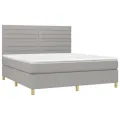 cadre de lit avec matelas Gris clair 160x200cm Tissu