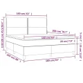 cadre de lit matelas et LED Rose 160x200 cm Velours