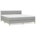 cadre de lit avec matelas Gris clair 160x200cm Tissu