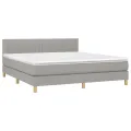 cadre de lit avec matelas Gris clair 160x200cm Tissu
