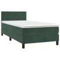 cadre de lit avec matelas et LED Vert foncé 90x200cm