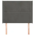 Tête de lit avec oreilles Gris foncé 93x16x118/128 cm Velours