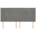 Tête de lit avec oreilles Gris clair 163x16x118/128 cm Velours