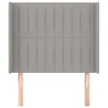 Tête de lit avec oreilles Gris clair 83x16x118/128 cm Tissu