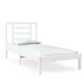 Cadre de lit Blanc Bois massif 75x190 cm Petit simple