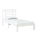 Cadre de lit Blanc Bois massif 75x190 cm Petit simple