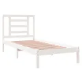 Cadre de lit Blanc Bois massif 75x190 cm Petit simple