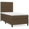 cadre de lit avec matelas Marron foncé 80x200 cm