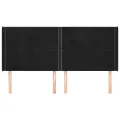 Tête de lit avec oreilles Noir 163x16x118/128 cm Velours
