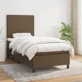cadre de lit avec matelas Marron foncé 90x190 cm