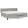 cadre de lit avec matelas Gris clair 180x200cm Tissu